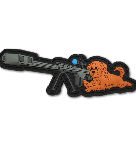 Phoebe The Sniper Poodle PVC Morale Patch - Funny Morale Tactical Military Patch - Patches Military Patches - Perfect for Your Tactical Military Army Gear Backpack Cap Vest