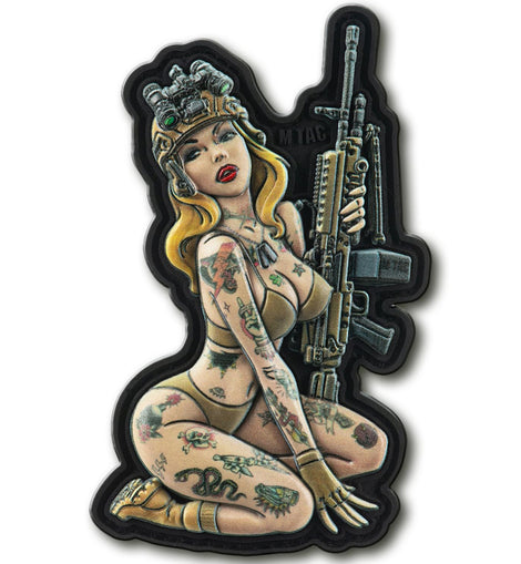 M-Tac Morale Patch Tactical Girl - PVC Tactical Military Patch with Hook Fastener Backing - Patches for Vest Backpacks Hats (№5 Hooligan)