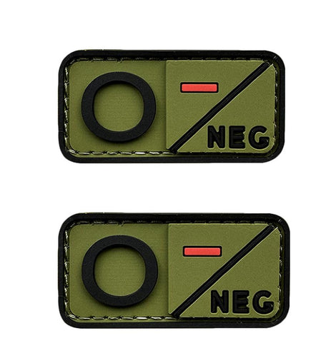 Green Blood Type Group Morale PVC Patch Compatible with Type O Negative Small Patches Badges Appliques 2 Pieces (Green Compatible with Type O Negative)
