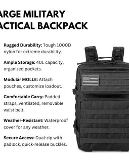 Large Military Tactical Backpack
